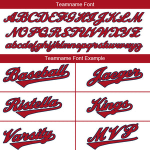 customized authentic baseball jersey red white -black mesh