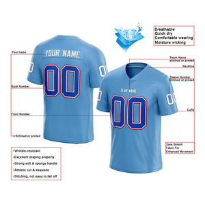 customized  authentic football jersey light blue-royal-white