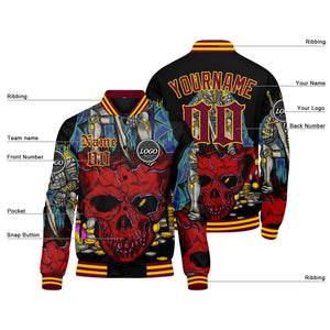 Chaqueta universitaria personalizada estilo Letterman para hombres-mujeres y jóvenes-color rojo
