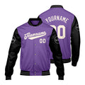 Chaquetas universitarias personalizadas en color morado y negro para hombres & mujeres y jóvenes & Chaquetas estilo Letterman personalizadas