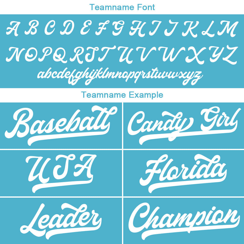 Camiseta de béisbol personalizada con diseño bordado & estilo hip hop & color azul claro y blanco