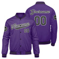 Chaqueta universitaria personalizada estilo Letterman para hombres-mujeres y jóvenes-color morado y gris