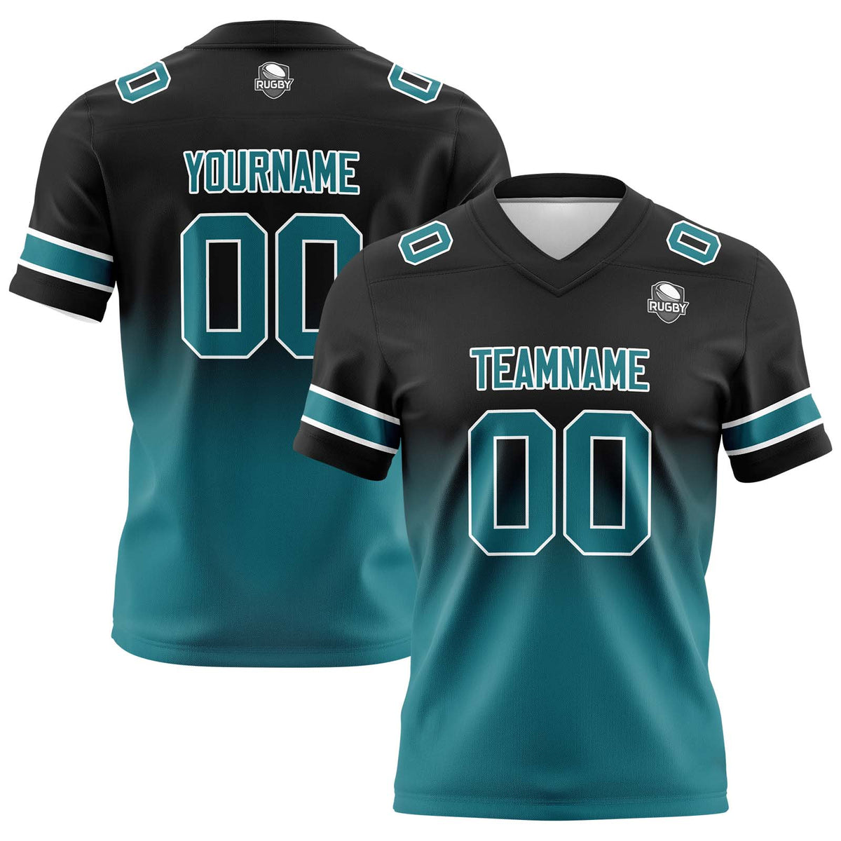 Camisetas de fútbol personalizadas con degradado-nombre-número y logotipo para adultos-niños y equipos