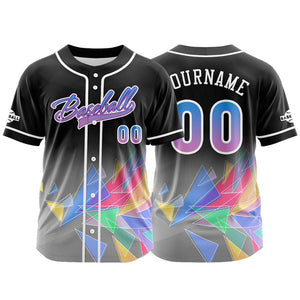 Camiseta de béisbol negra personalizada con botones para hombre mujer adulto y joven Nombre número y logotipo impresos