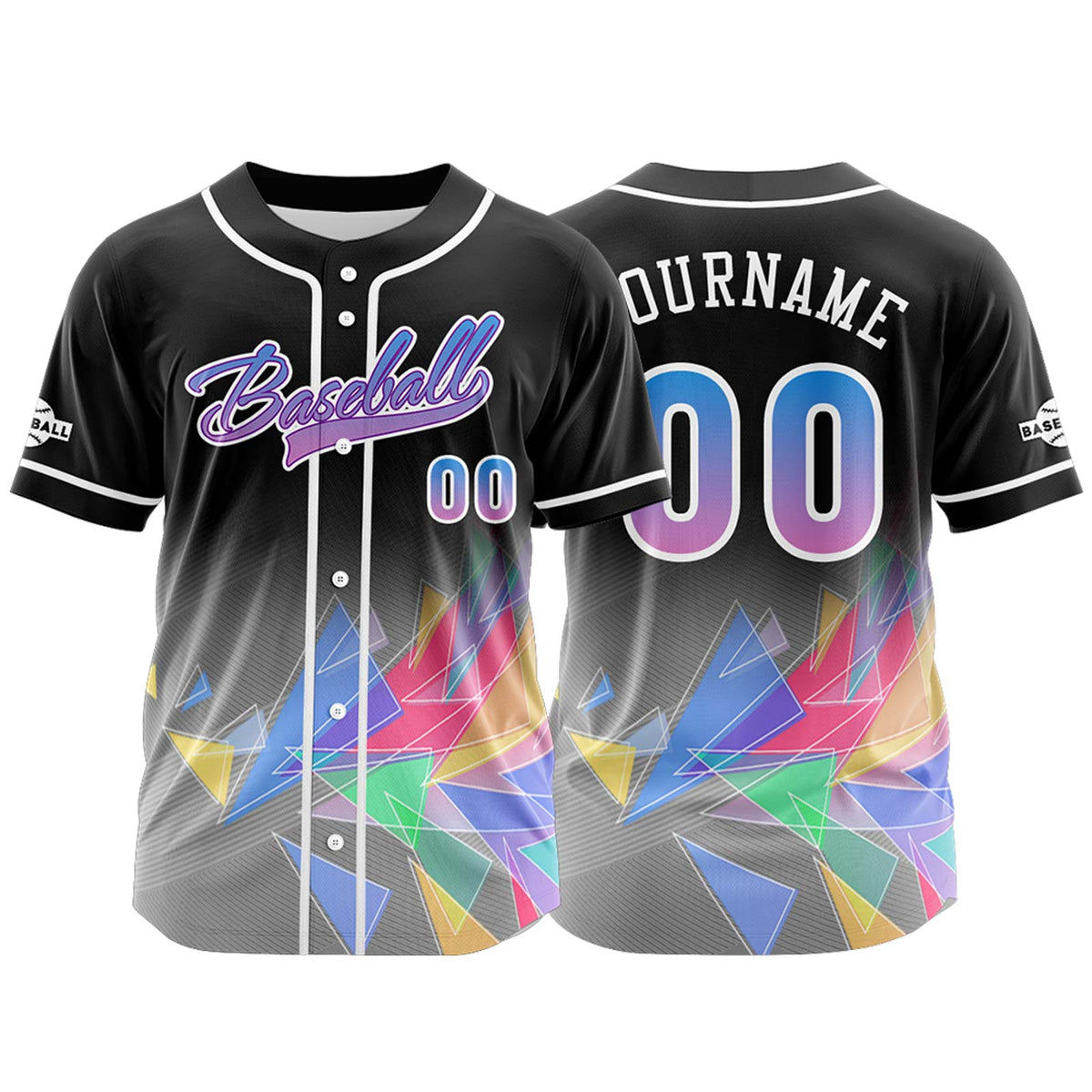 Camiseta de béisbol negra personalizada con botones para hombre mujer adulto y joven Nombre número y logotipo impresos
