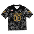 Camiseta de fútbol personalizada con nombre y número del equipo impresos y bordados-color negro