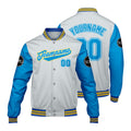 Chaquetas universitarias personalizadas en gris y azul para hombres & mujeres y jóvenes & Chaquetas Letterman personalizadas