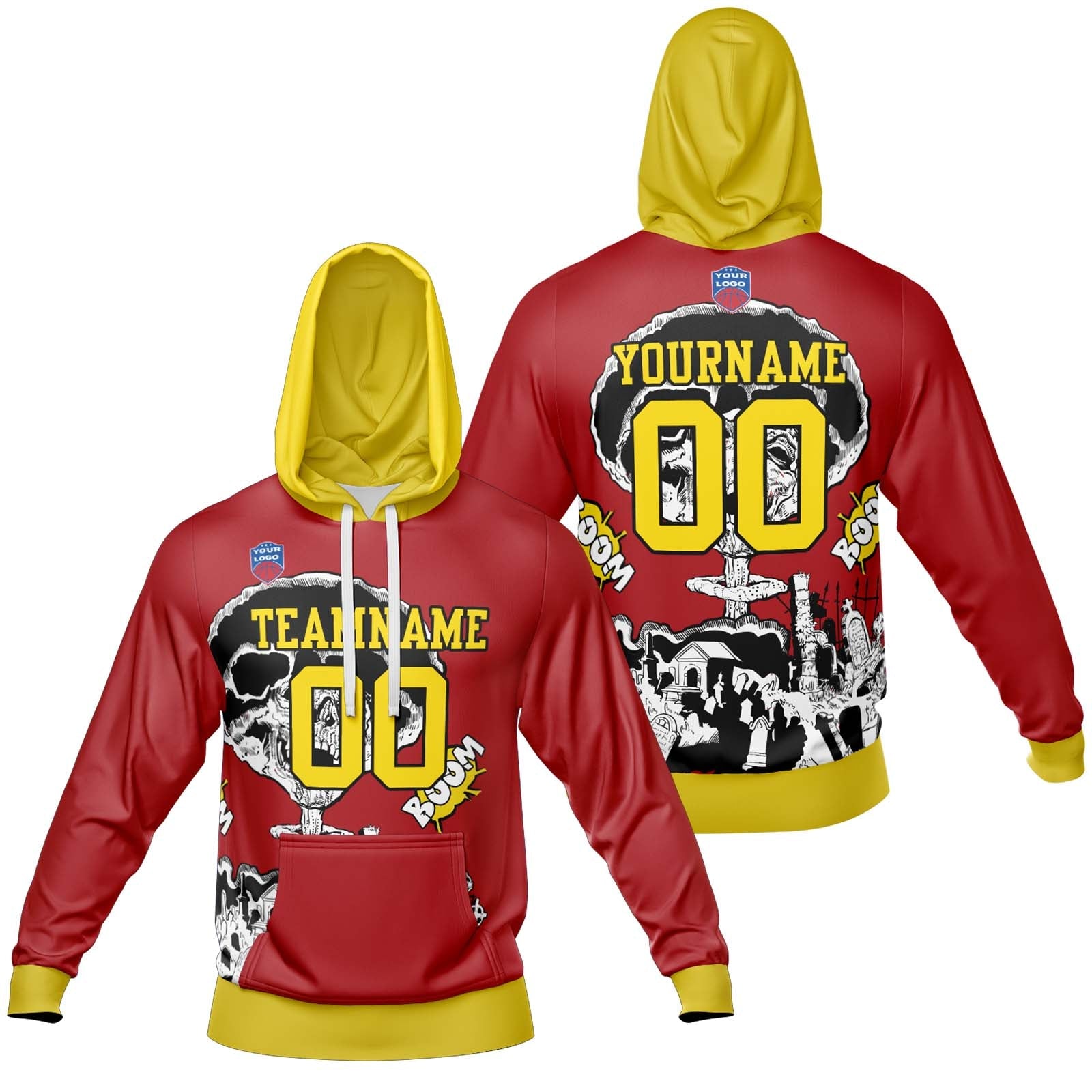 Sudadera con capucha degradada personalizada para hombre-mujer-niña o niño Imprime tu logotipo-nombre y número