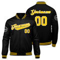 Chaqueta universitaria personalizada estilo Letterman para hombres-mujeres y jóvenes-color negro y amarillo