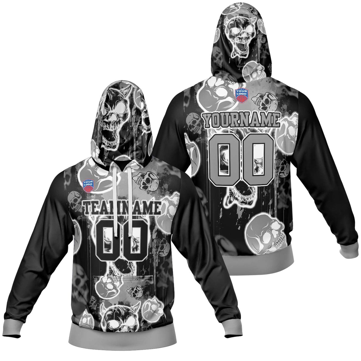 Sudadera con capucha degradada personalizada para hombre-mujer-niña o niño Imprime tu logotipo-nombre y número