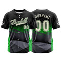 Camiseta de béisbol verde personalizada con botones para hombre mujer adulto y joven Nombre número y logotipo impresos