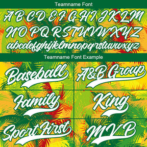 Dise?o personalizado de camiseta de béisbol con estampado completo de palmeras tropicales