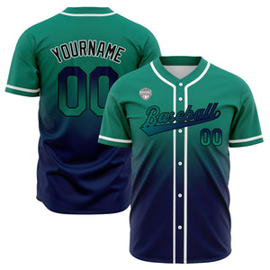 Camisetas de béisbol personalizadas con degradado nombre número y logotipo