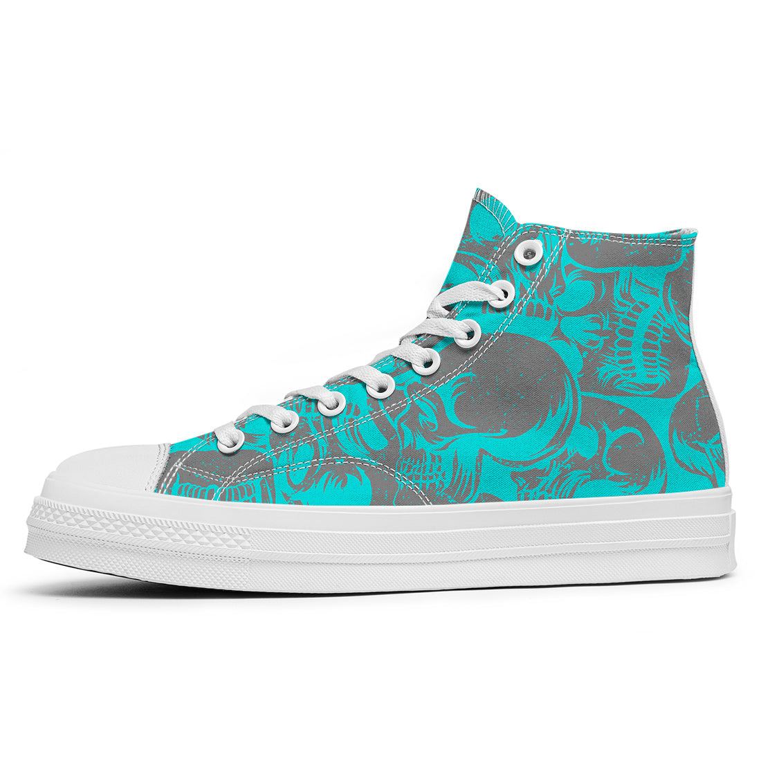 Resalta tu estilo con las zapatillas de lona de caña media Skeleton para hombre y mujer
