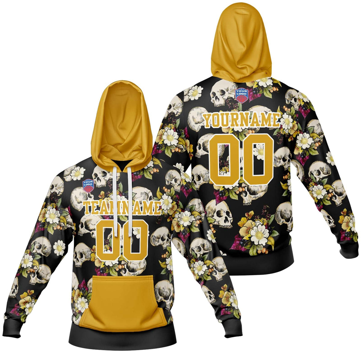 Sudadera con capucha degradada personalizada para hombre-mujer-niña o niño Imprime tu logotipo-nombre y número