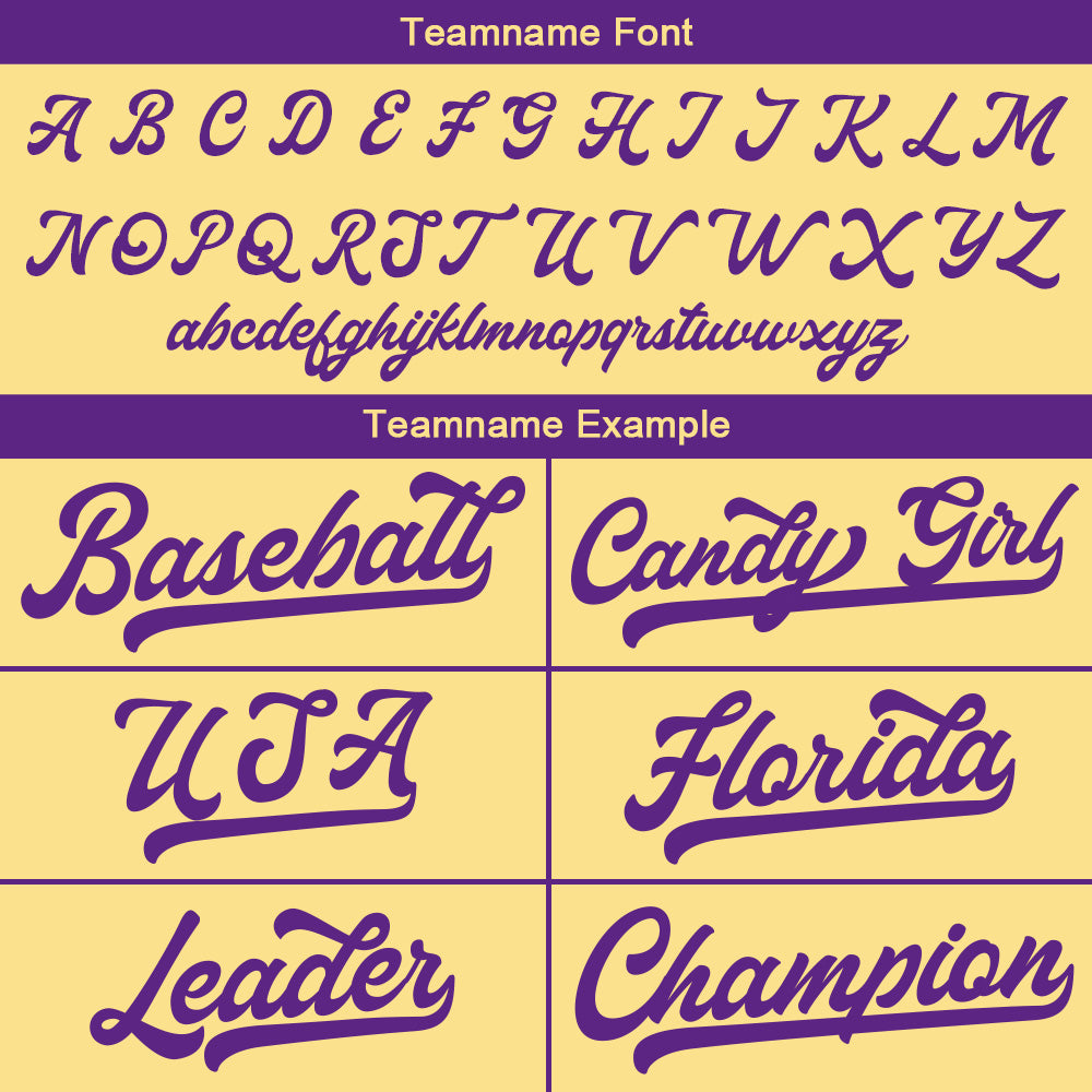 Camiseta de béisbol personalizada con diseño bordado & estilo hip hop & color dorado y morado