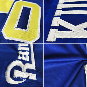 customized authentic football jersey blue gold-white mesh