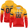 Sudadera con capucha personalizada con degradado para hombre-mujer-niña o niño Estampa tu logotipo-nombre y número en naranja y rojo