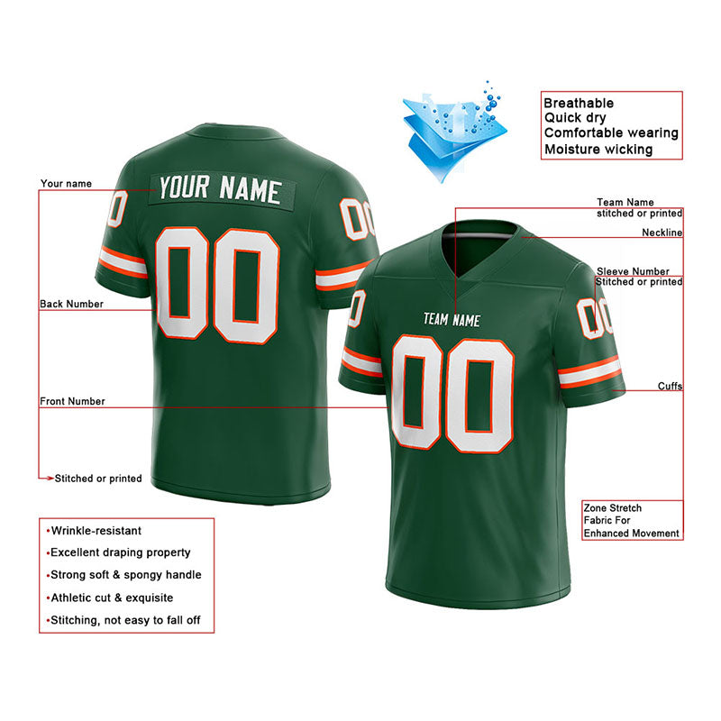 customized  authentic football jersey green-white-orange
