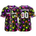 Camiseta de béisbol personalizada para hombres mujeres ni?os y jóvenes con bordados e impresión en morado y verde