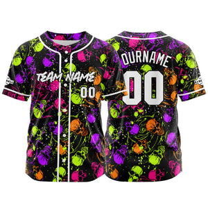 Camiseta de béisbol personalizada para hombres mujeres ni?os y jóvenes con bordados e impresión en morado y verde
