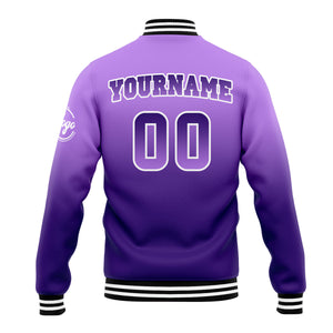 Chaqueta universitaria personalizada estilo Letterman para hombres-mujeres y jóvenes-color morado
