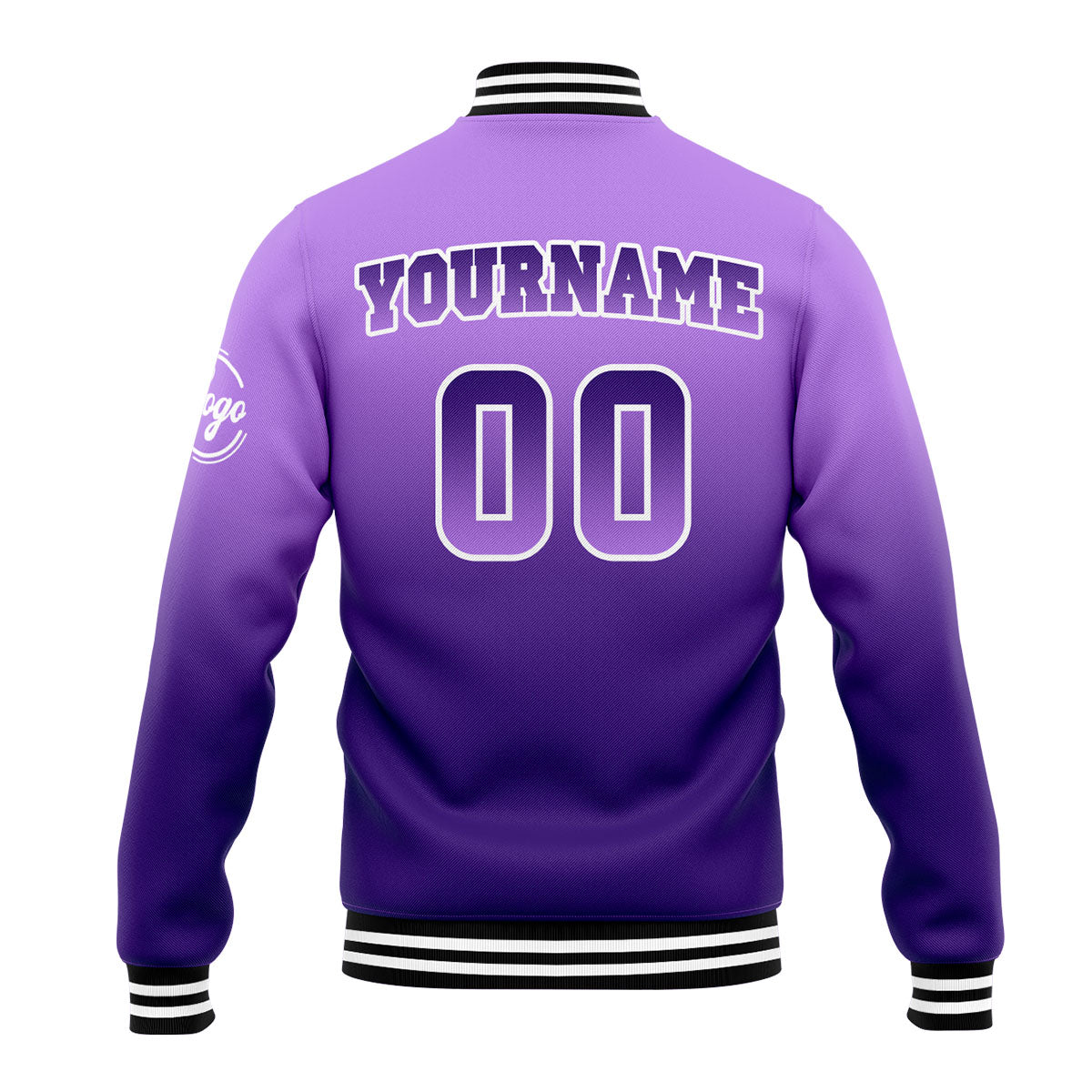 Chaqueta universitaria personalizada estilo Letterman para hombres-mujeres y jóvenes-color morado