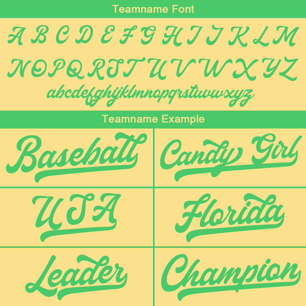 Camiseta de béisbol personalizada con diseño bordado & estilo hip hop & color oro y verde