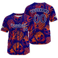 Camiseta de béisbol azul Redmidnight personalizada con nombre número y logotipo personalizados