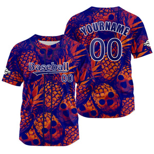 Camiseta de béisbol azul Redmidnight personalizada con nombre número y logotipo personalizados