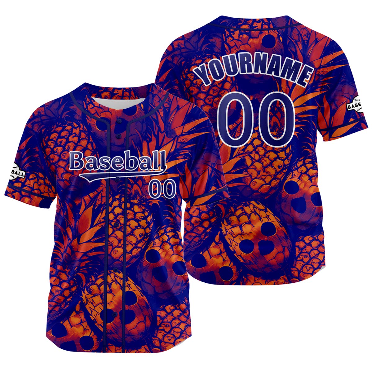 Camiseta de béisbol azul Redmidnight personalizada con nombre número y logotipo personalizados