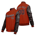 Chaquetas universitarias personalizadas de color naranja y marrón para hombres & mujeres y jóvenes & Chaquetas Letterman personalizadas