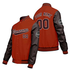 Chaquetas universitarias personalizadas de color naranja y marrón para hombres & mujeres y jóvenes & Chaquetas Letterman personalizadas