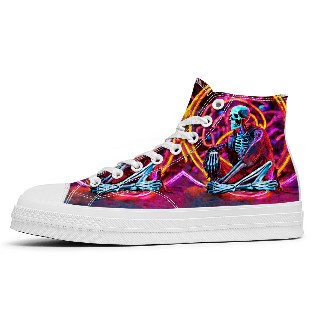 Resalta tu estilo con las zapatillas de lona de caña media Skeleton para hombre y mujer