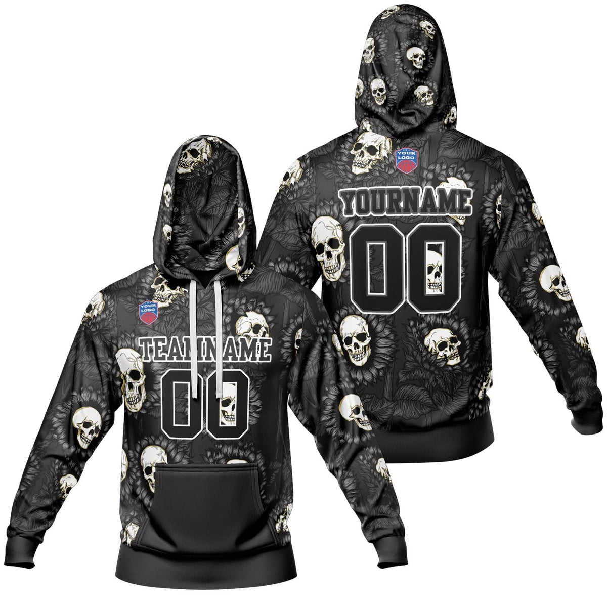 Sudadera con capucha degradada personalizada para hombre-mujer-niña o niño Imprime tu logotipo-nombre y número