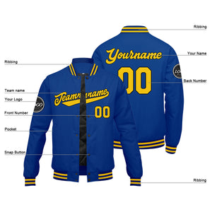 Chaqueta universitaria personalizada estilo Letterman para hombres-mujeres y jóvenes-color amarillo real