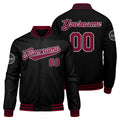 Chaqueta universitaria personalizada estilo Letterman para hombres-mujeres y jóvenes-color carmesí y negro