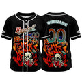 Camiseta de béisbol negra personalizada con botones para hombre mujer adulto y joven Nombre número y logotipo impresos