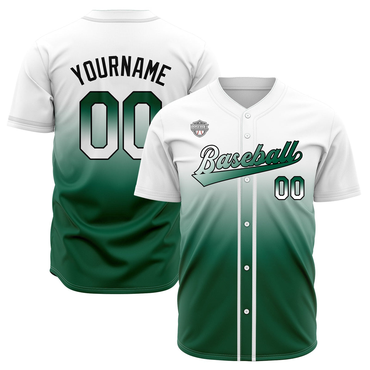 Camisetas de béisbol personalizadas con degradado nombre número y logotipo