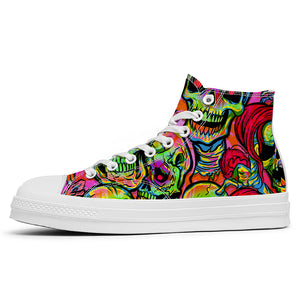Resalta tu estilo con las zapatillas de lona de caña media Skeleton para hombre y mujer