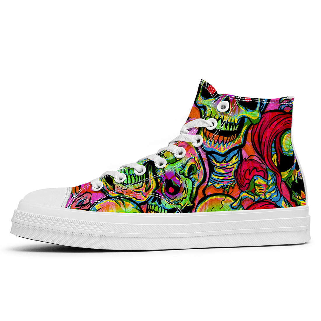 Resalta tu estilo con las zapatillas de lona de caña media Skeleton para hombre y mujer