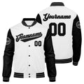 Chaqueta universitaria personalizada estilo Letterman para hombres-mujeres y jóvenes-color negro y blanco