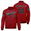 Chaqueta universitaria personalizada estilo Letterman para hombres-mujeres y jóvenes-color rojo y negro