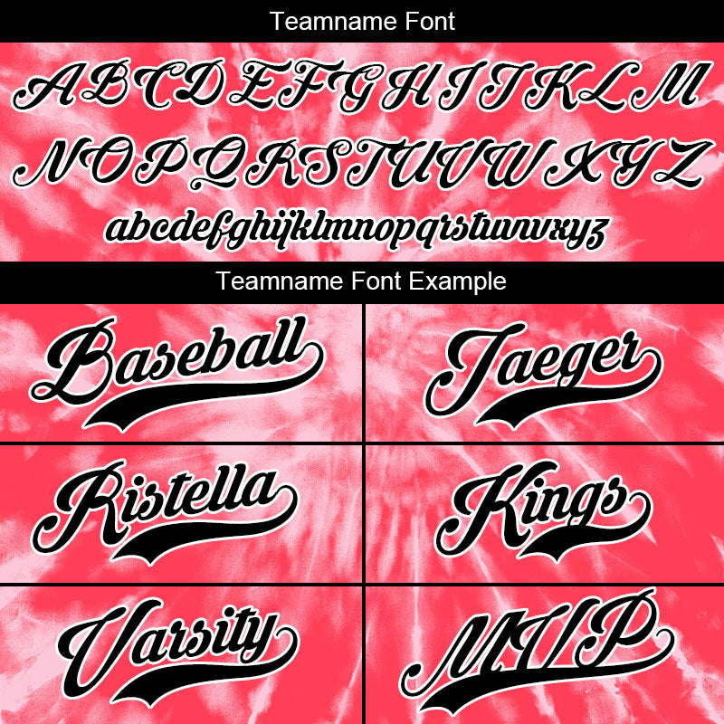 custom full print design authentic red tie-dyed baseball jersey