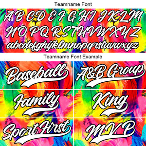 Dise?o personalizado de camiseta de béisbol con estampado completo y plumas coloridas