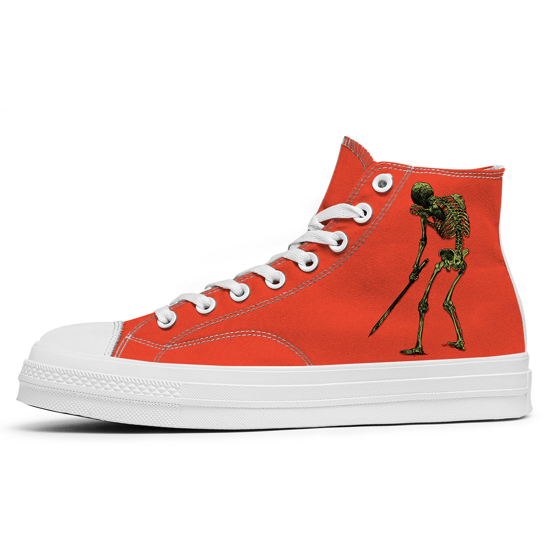 Resalta tu estilo con las zapatillas de lona de caña media Skeleton para hombre y mujer