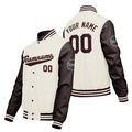 Chaquetas universitarias personalizadas en color crema & blanco y marrón para hombres & mujeres y jóvenes & Chaquetas Letterman personalizadas