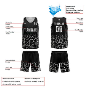Custom Black White Basketball Jersey Uniform Suit Printed Your Logo Name Number