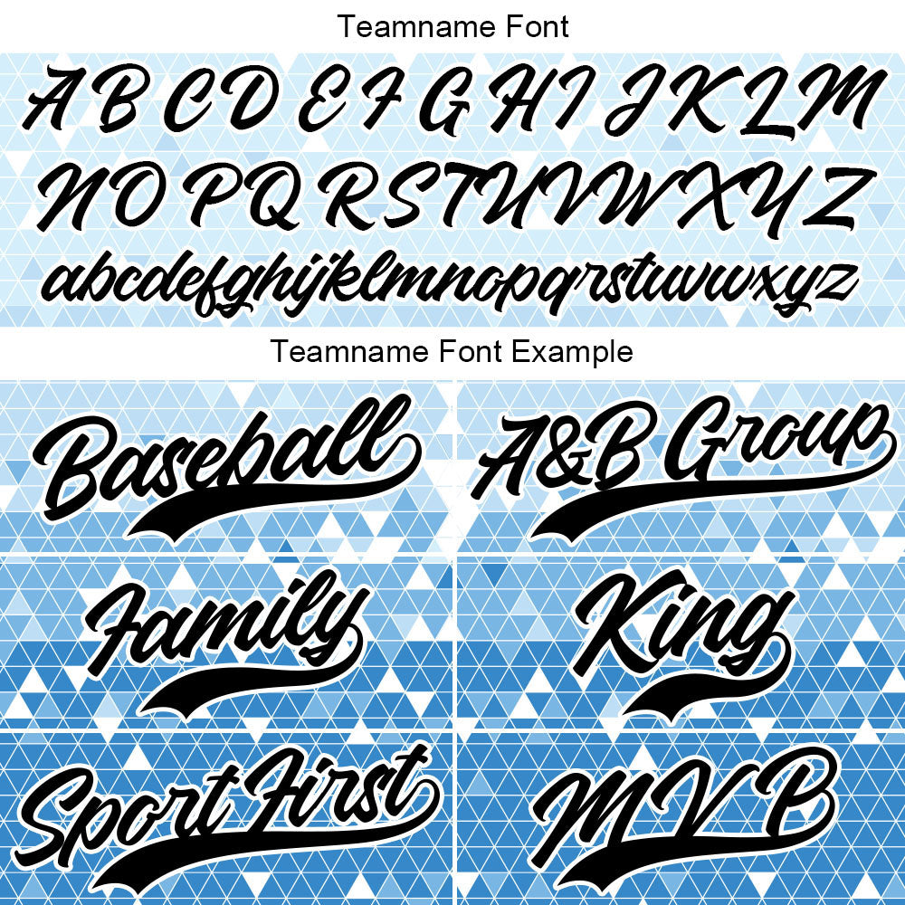 Camiseta de béisbol azul con dise?o personalizado estampado completo