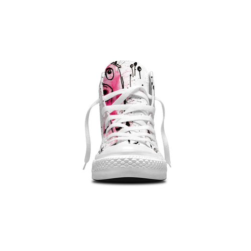 Adorable Oink: Déjese seducir por la ternura con nuestras zapatillas de lona de media caña con divertidos dibujos de cerditos: moda divertida para hombres y mujeres
